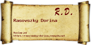 Rasovszky Dorina névjegykártya